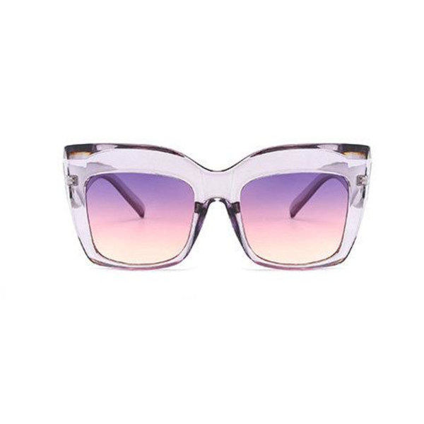 Oversized cateye solbriller UV400 Brown one size