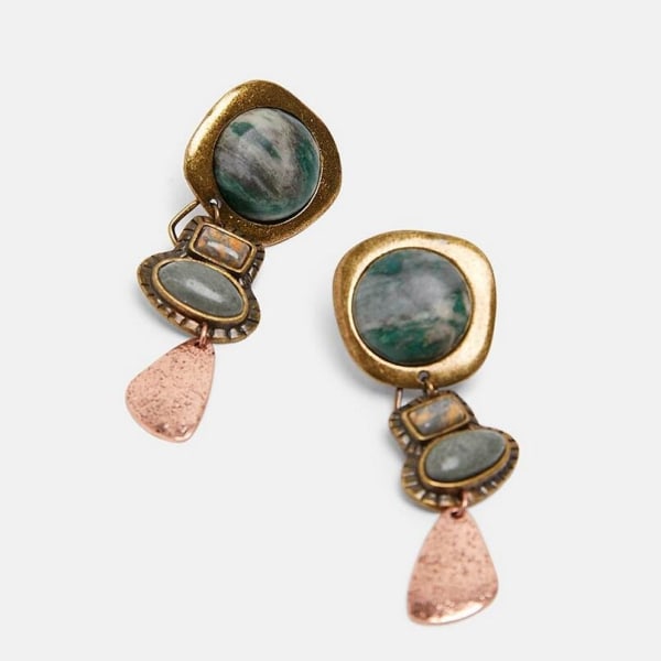 Earring in various metals and stones Bronze one size