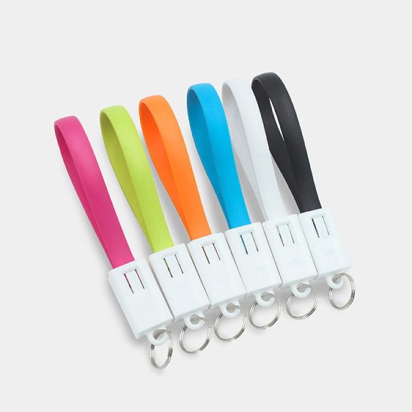 6 PACK! Micro USB/Android - laddare nyckelknippa USB kabel portabel! Svart one size