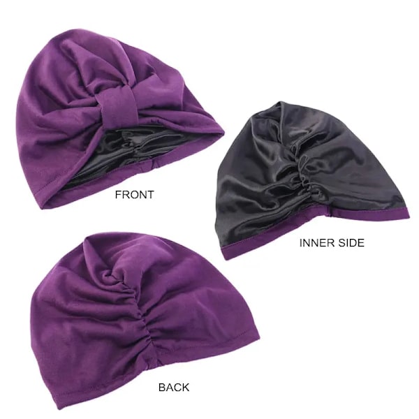 Turban med 2 lag hijabi sateng bomull flere farger Red one size