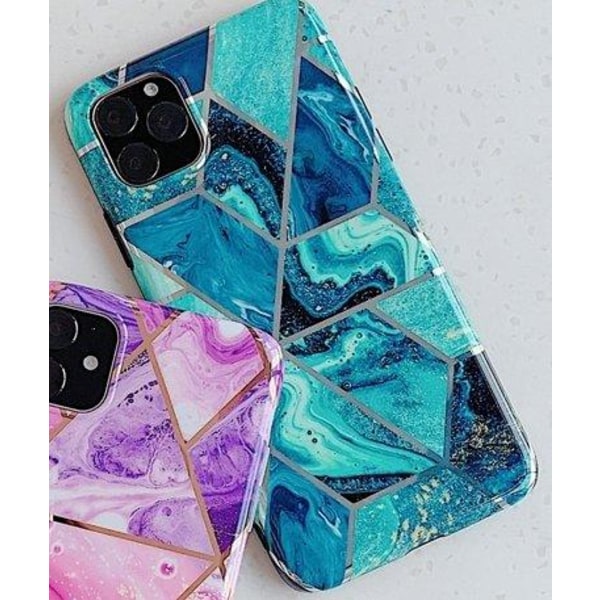 Mobilskal till iPhone 11 med blått marmormönster Blue one size