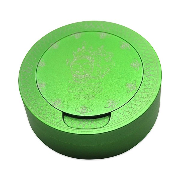 Snusdosa i grön aluminium för alla snus - Good vibes, ögon &amp; Grön