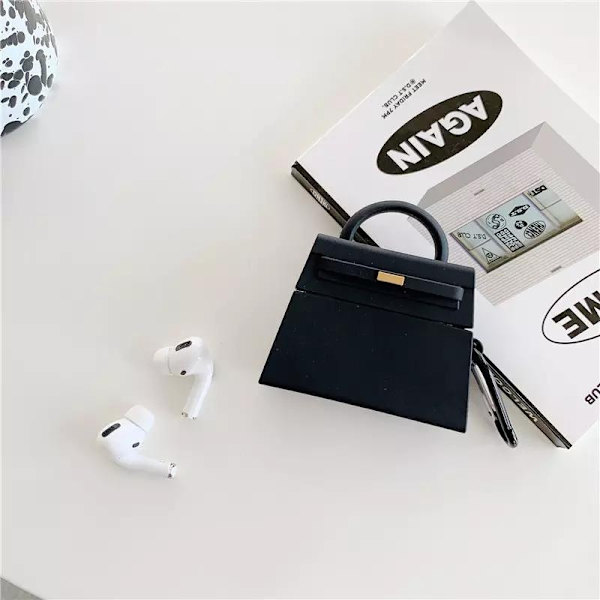 Veske til tredje generasjons Airpods svart luksusveske med håndtak Black one size