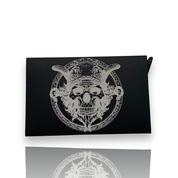 Minimalist black skull credit card holder - durable and trendy card wallet for important cards Black