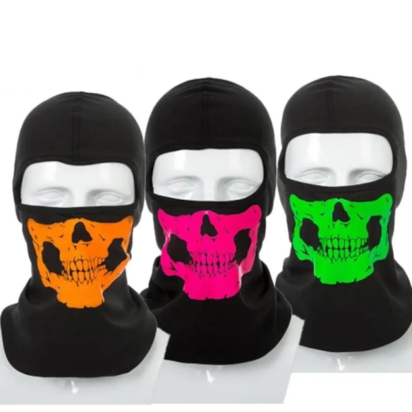 Maske hette balaclava Halloween Full Face Cover ski motorsykkel hodeskalle Green