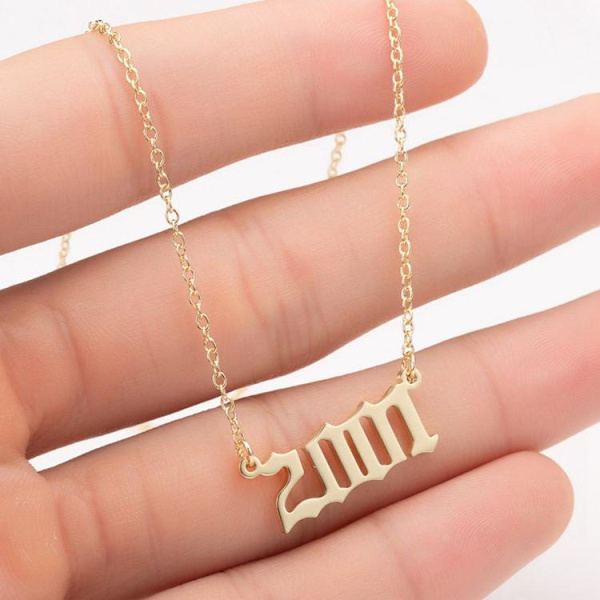 Gold plated necklace chain year 2001 unisex cool unique Gold one size