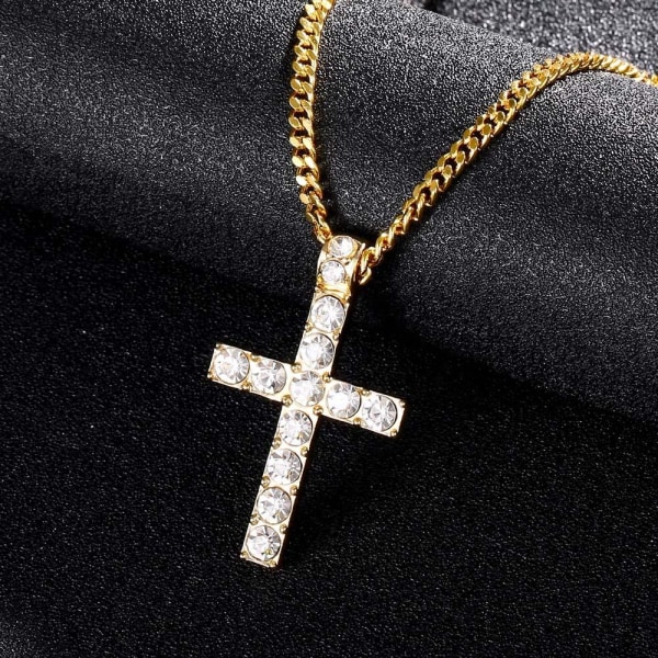 Elegant kristet kors med guldplätering för män Guld one size