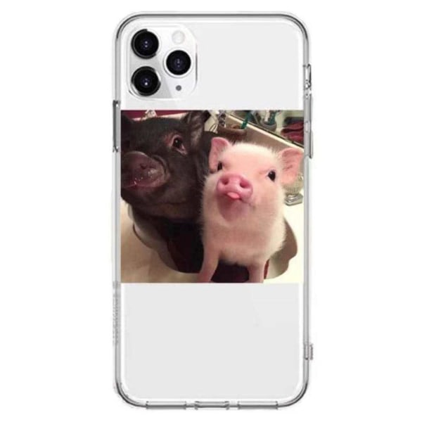 Fint deksel for alle iPhone 14-modeller grisedyrkende selfie mor Black one size