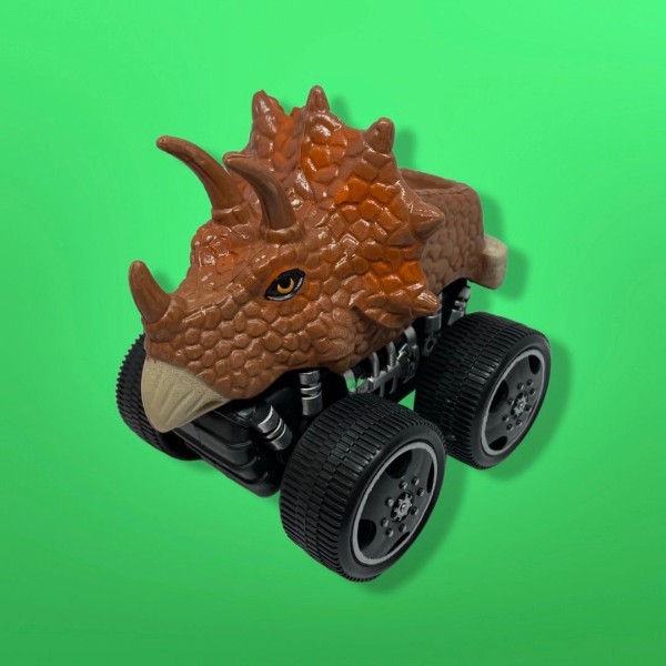 Leksaksbil med olika dinosaurier t-rex triceratops carnotaurus Brown Triceratops (Brown)