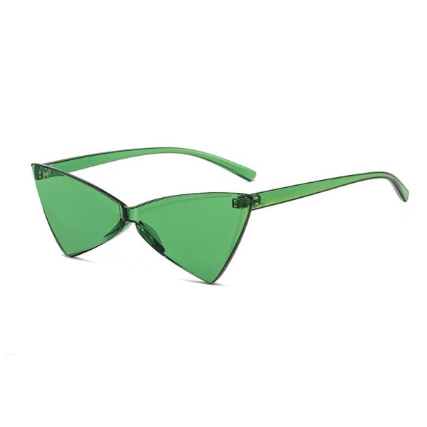 Rammeløse solbriller i trekantmodell grønn detaljløs minimalisme Green one size