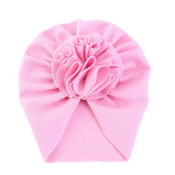 Søt turban med stor blomst flere farger stretchmateriale 0-4 år baby barn Pink one size