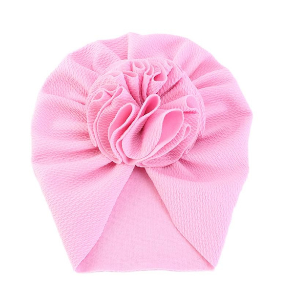 Suloinen turbaani, jossa iso kukka useissa väreissä stretchmateriaalia 0-4 v vauva lapsi Pink one size