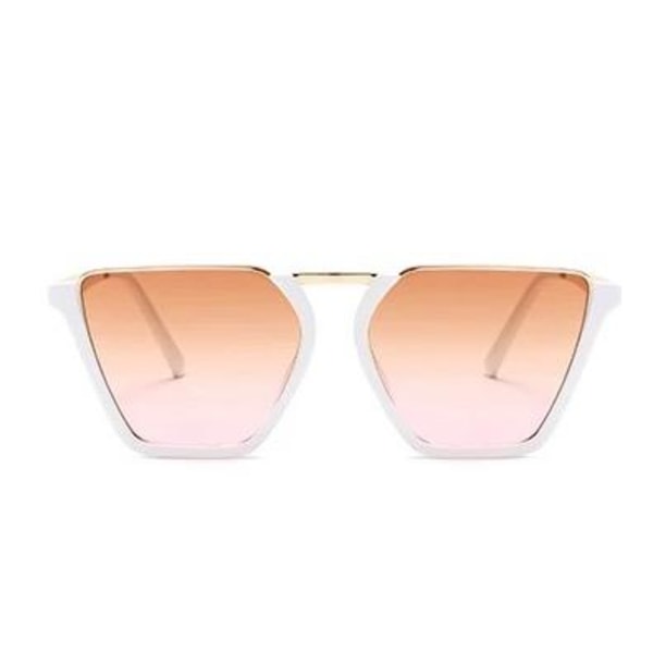 Half Frame Solbriller UV400 hvit innfatning rosa glass White one size