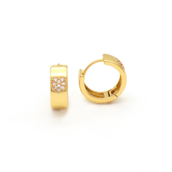Guldpläterade örhängen små ringar med strass i hjärtan guld Guld one size  345f | Gold | Figurer & Kändisar | Fyndiq