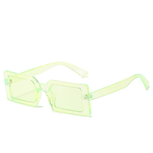 Trendy solbriller med rektangulære rammer  limegrønt glas Lime green one size