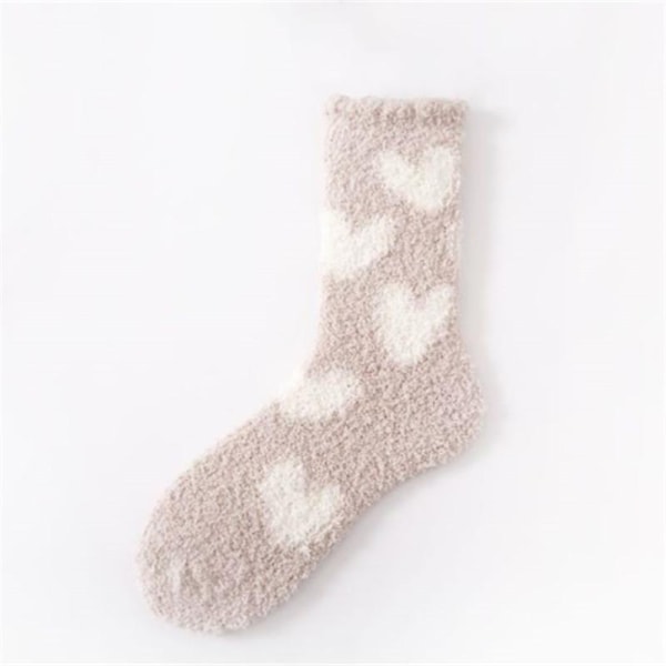 Elastiske sokker i blødt blødt materiale hjerter pastelfarve Beige one size