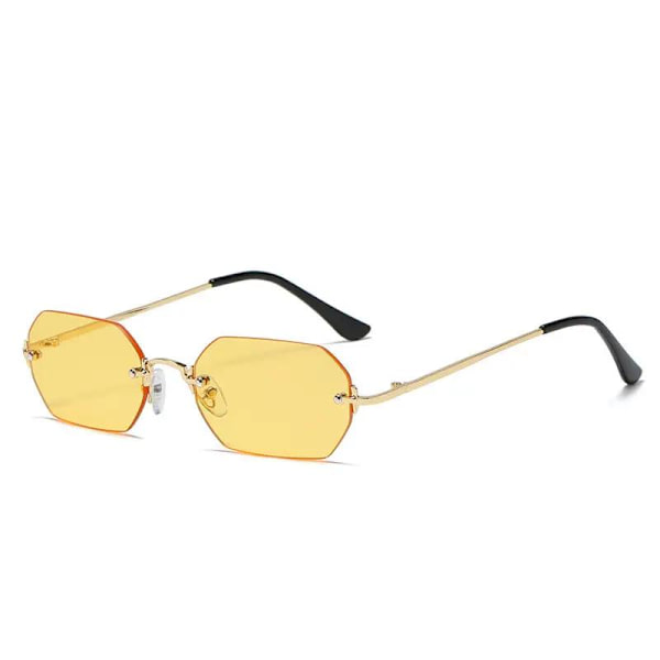 Solbriller for kvinner 90-tallsinspirert oval form Yellow one size
