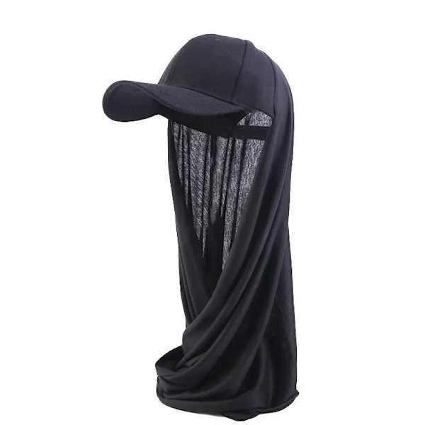 Sun Protection Jersey Hijab naisille - Monipuoliset muslimipäähineet ja huivi Black one size