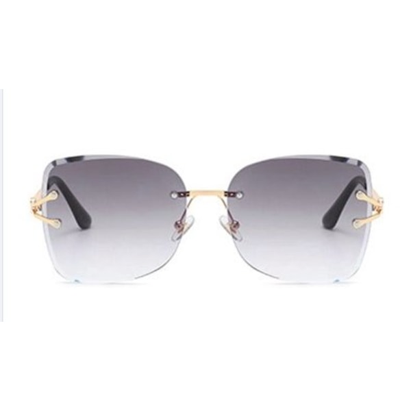 Solbriller med vakre innfatninger i gullbrun grå UV400 Grey one size