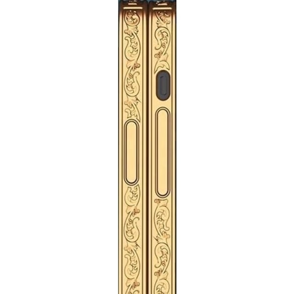 iPhone 13 Lyx glas-skal guld barock rokoko linje med röd blå Guld one size