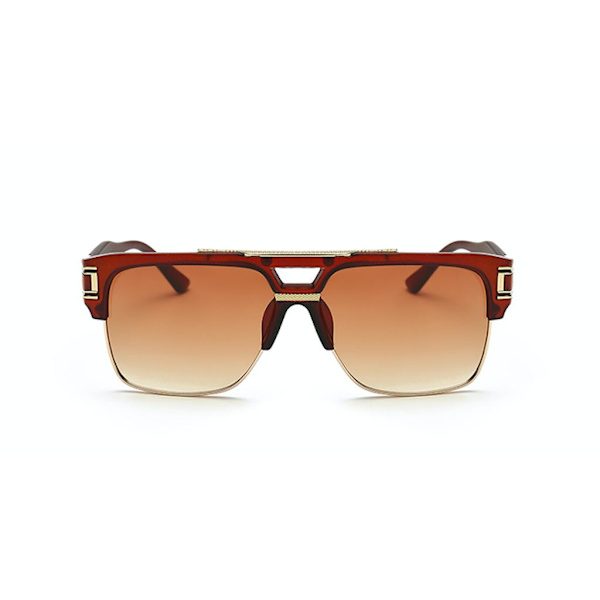 Solbriller for menn med dobbel neserygg i brunt og gull Brown one size