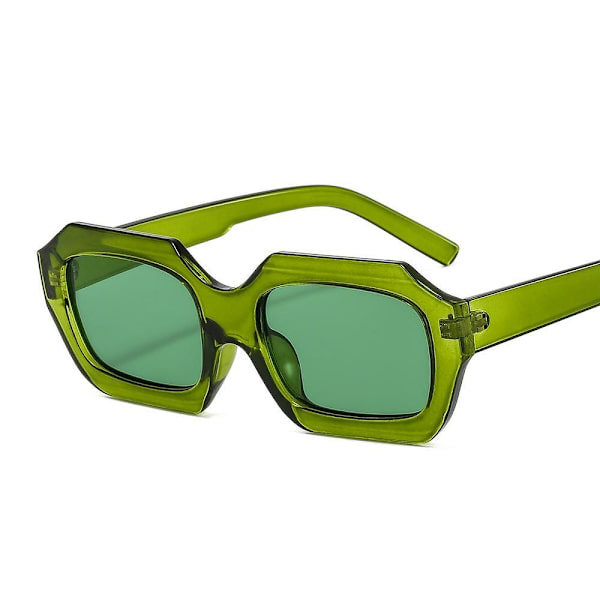 70-tals inspirerade ovala solglasögon 100% UV-skydd grön röd Green one size