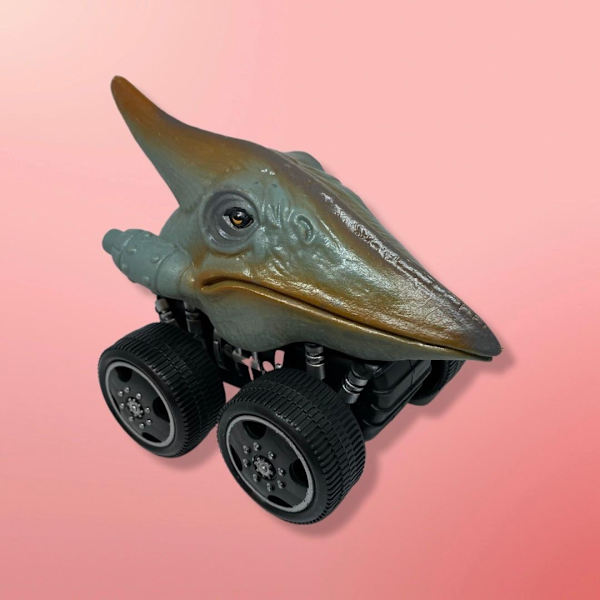 Leluauto erilaisilla dinosauruksilla t-rex triceratops carnotaurus Grey Pteranodon (Grey)