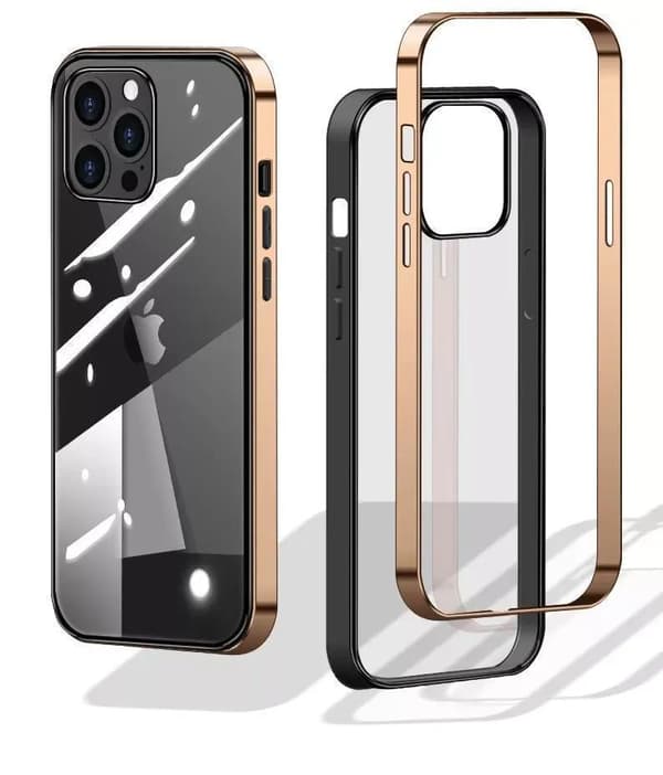 iPhone 14 Pro - 360 graders full beskyttelse med front og bakside - antispion Gold