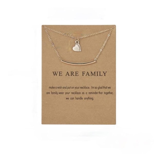 We are family - familie hjerte halskæde med 18K forgyldt gave Gold one size