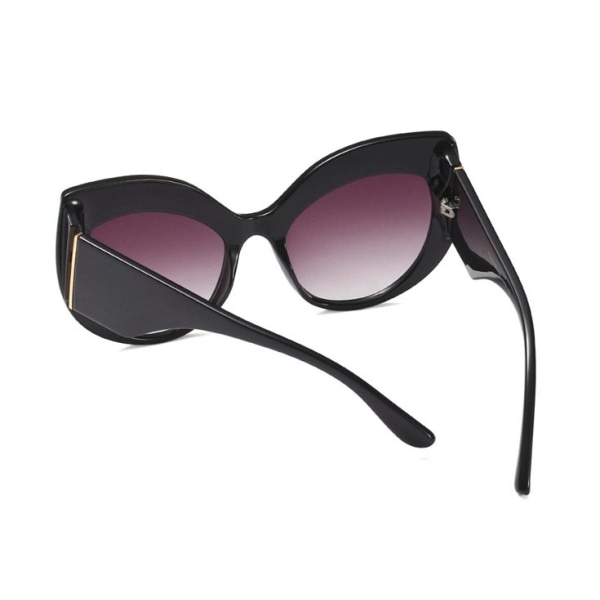 Kvinnliga Oversized Cat-Eye Solglasögon 2024 UV400 Khloe Svart one size