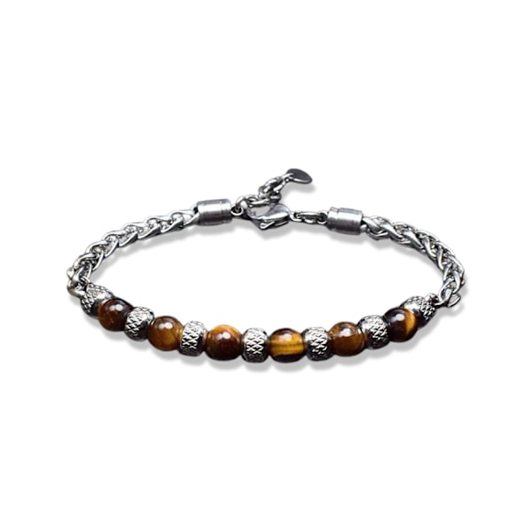 Säädettävä rannekoru "Tiger eye" -helmillä miehille Orange one size