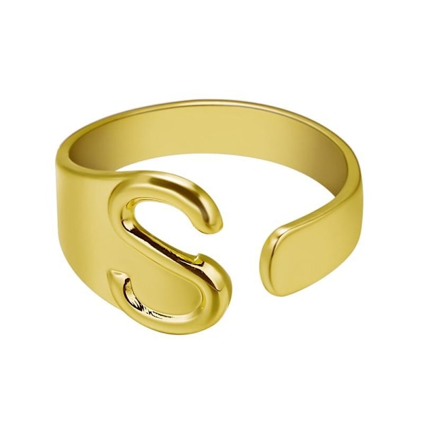 Forgyldt ring med minimalt justerbare bogstaver Gold one size