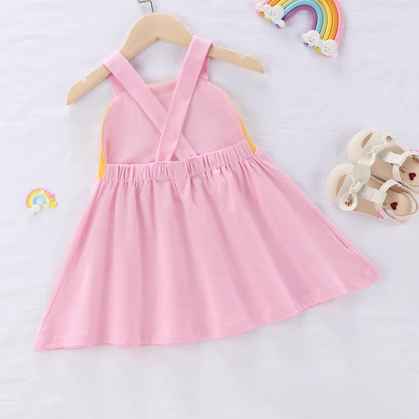Uskomattoman suloinen mekko, jossa hattu sateenkaari koko 80-92 puuvillaa Pink Pink 13-18 months