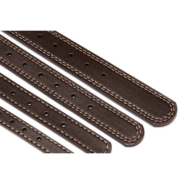 Tyylikäs kaulakoru ruskeaa nahkaa kultaisilla yksityiskohdilla, koko S-XL Brown 40-50 cm