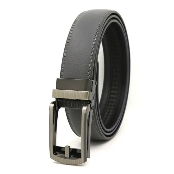 Blickbälte! Skärp i riktigt läder för män i brunt svart 125 cm, justera själv present Grey one size