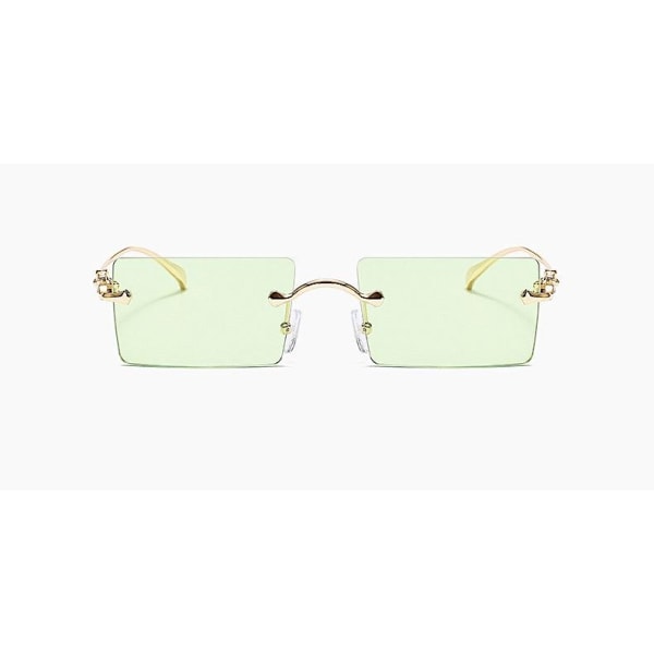 Solbriller til kvinder 90'ers inspireret rektangulær sommer lyse Green one size