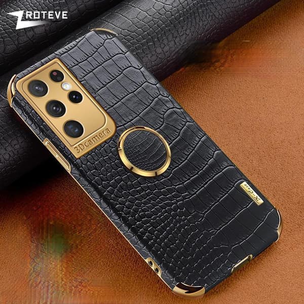 Luksuriøst stilfuldt case Samsung Galaxy S20 Plus med ringstativfunktion Guld Red one size