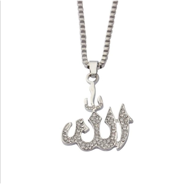 18 karat guldpläterad kedja Allah muslim Silver one size