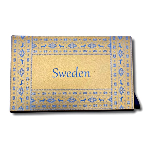 Gavekortholder for kredittkort & visittkort Sverige mønster Gold