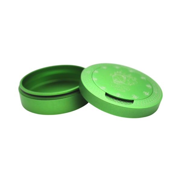 Snusdåse i grøn aluminium til al snus - God vibes, øjne & cigare Green
