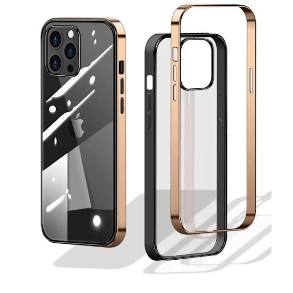 iPhone 14 Plus - 360 graders fullt skydd med framsida & baksida - anti spy Guld