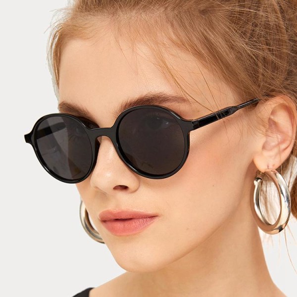 Svarte Hipster runde solbriller Summer Nicki Black one size