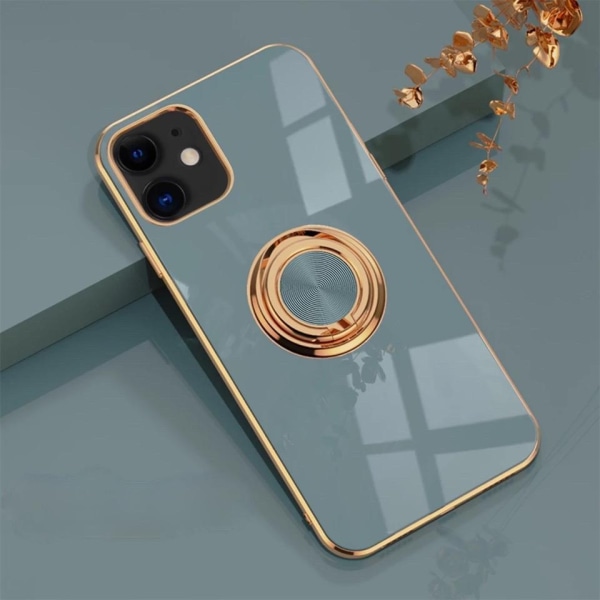 Lyxigt Stilrent skal ‘iPhone 14 Pro‘ med ring ställ-funktion Gul Blå
