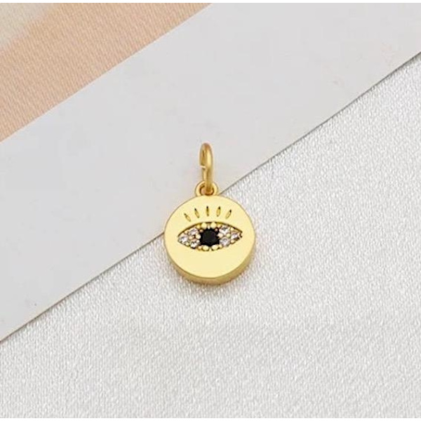 Kullatut korut, joissa silmät ja ripset strassikivitimantit nazar Gold one size