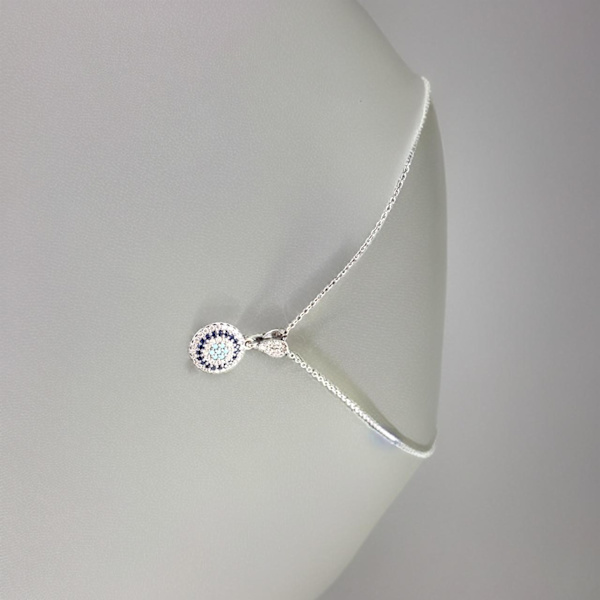Nazar-kaulakoru 925 hopeaa värikkäillä zirkoniakivillä - tyylikkäät suojaavat korut Silver one size