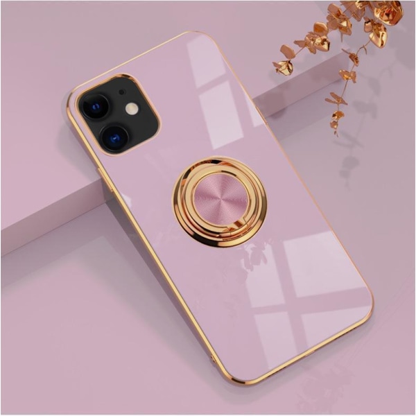 Luksuriøst stilig deksel ‘iPhone 13 Pro Max’ med ringstativfunksjon Gold Pink Pink