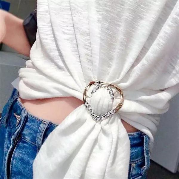 Mångsidigt spänne till sjalar brosch silke strass 12 olika modeller att välja mellan Gold one size