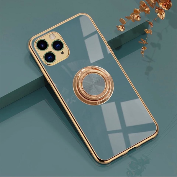 Luksuriøst stilig mobildeksel ‘iPhone11 Pro Max’ med ringstativf Blue one size