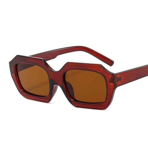 70'er inspirerede ovale solbriller 100% UV-beskyttelse grøn rød Brown one  size 9236 | Brun | Abstrakt & geometri | Fyndiq