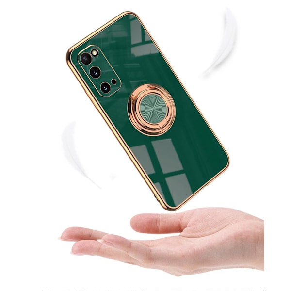 ‘Samsung Galaxy S20 Plus‘ Lyxigt Stilrent skal med ring ställ-funktion Guld Purple one size